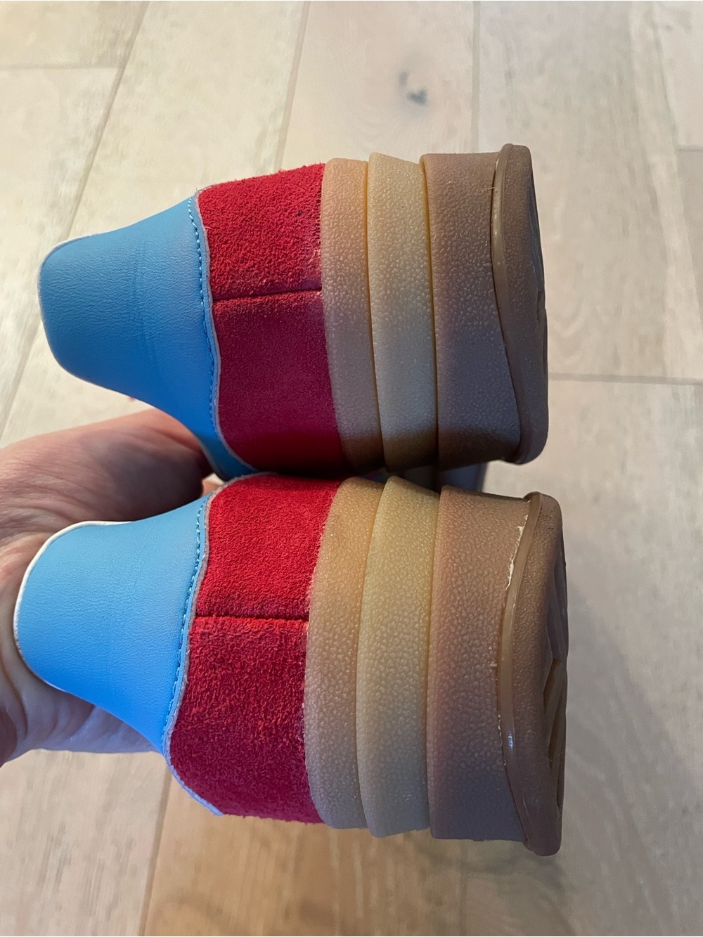 adidas Gazelle Platform Sneaker - Red with Blue Stripes - Picture 10 of 10